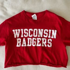 Wisconsin Badgers Raw Cropped Top